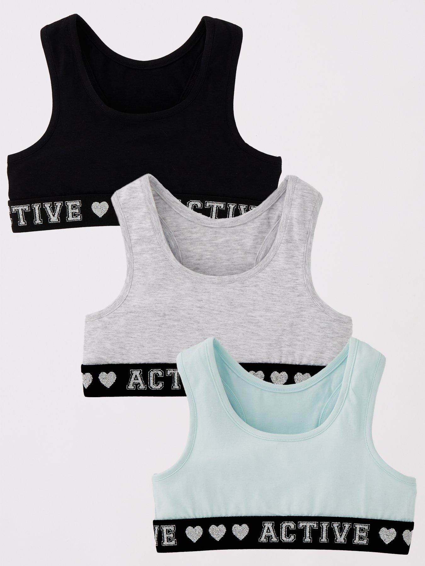 undefined Girls 3 Pack Sports Bra Tops - Multi