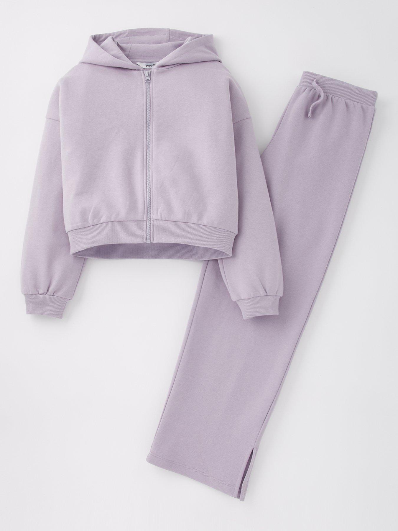 Image 1 of 4 of Everyday Girls Hoodie And Jogger Set - Lilac