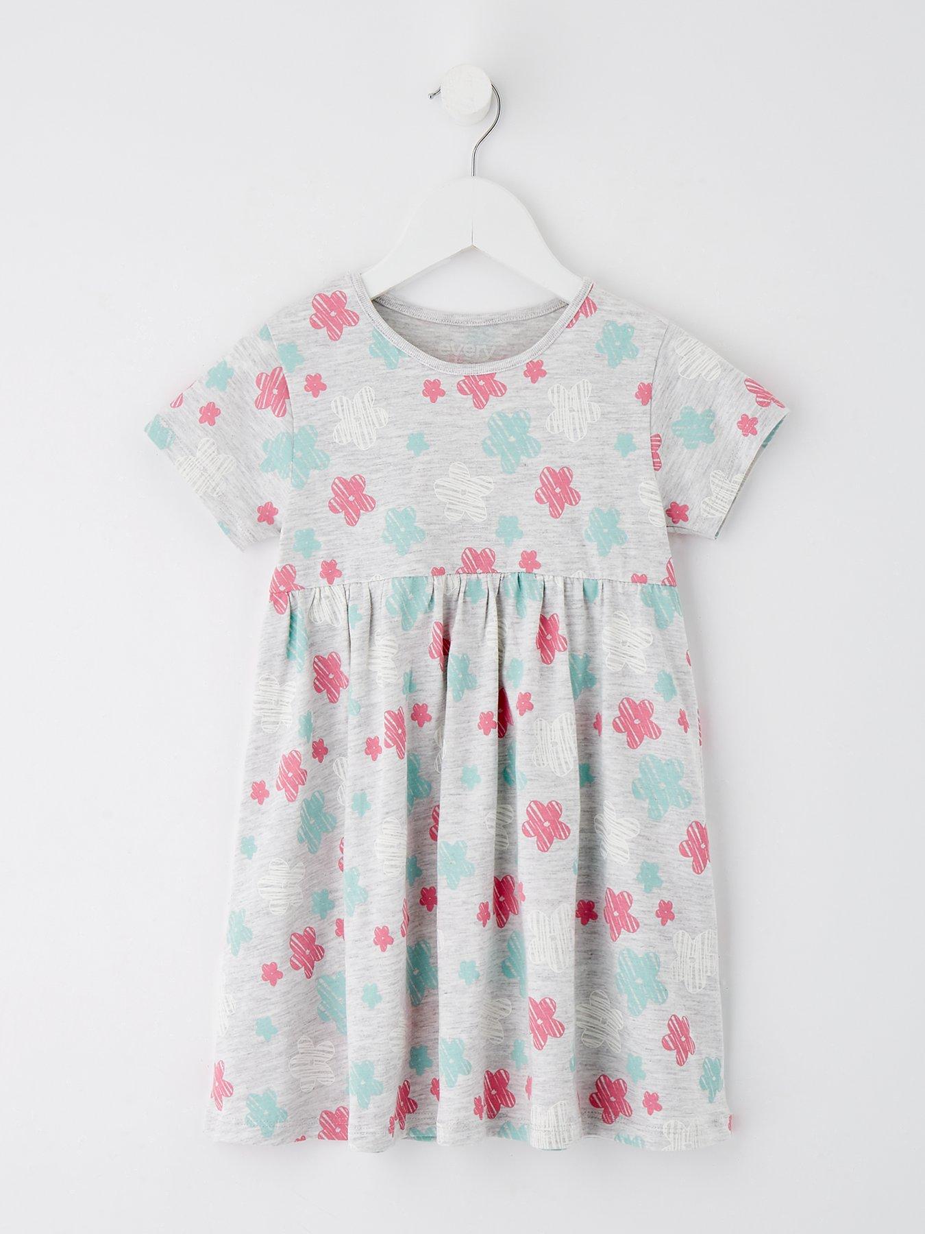 undefined Girls Floral Short Sleeve Single Jersey Dress