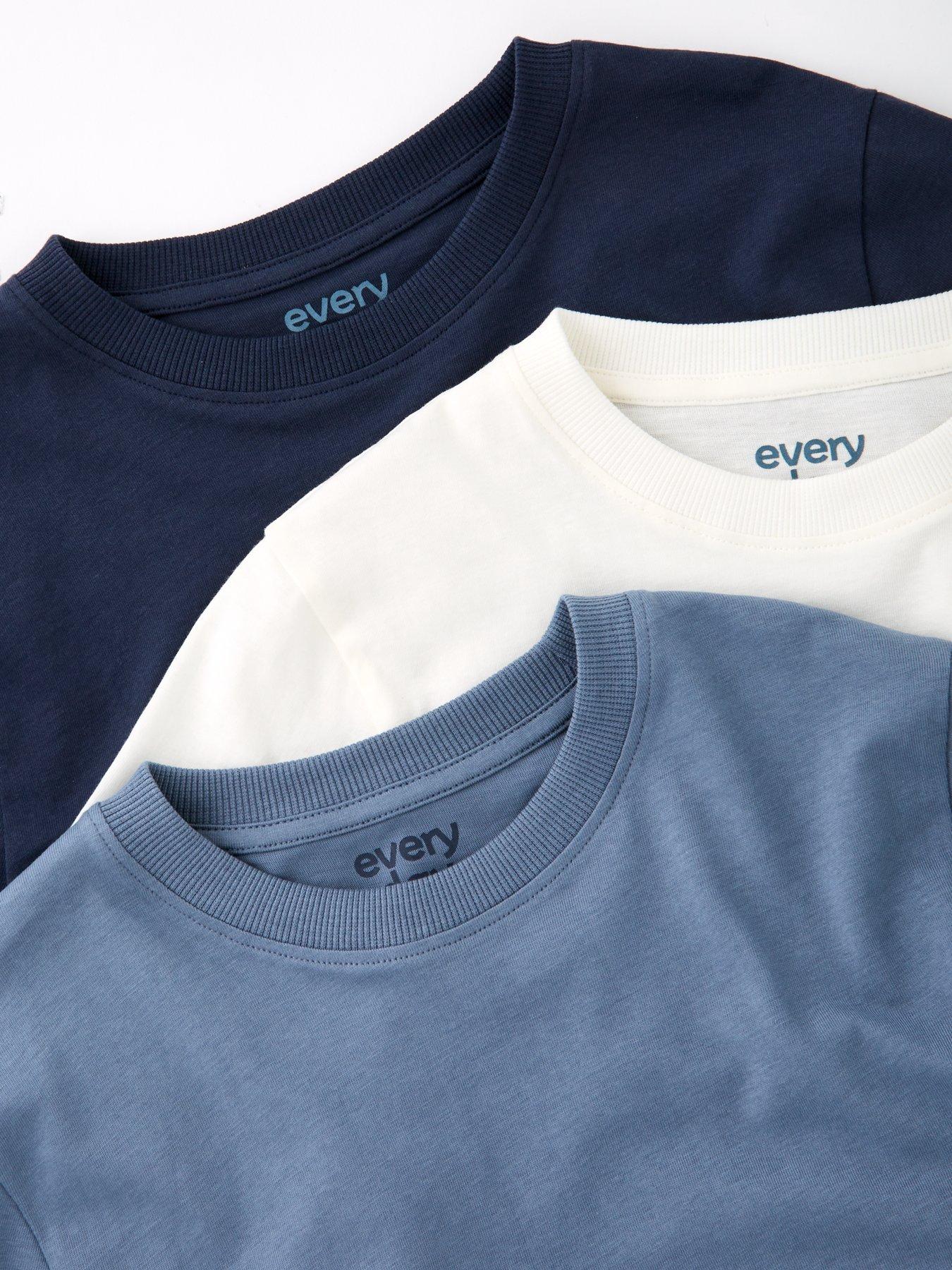 Image 5 of 5 of Everyday Boys 3 Pack Solid Short Sleeve T-Shirt - Blue