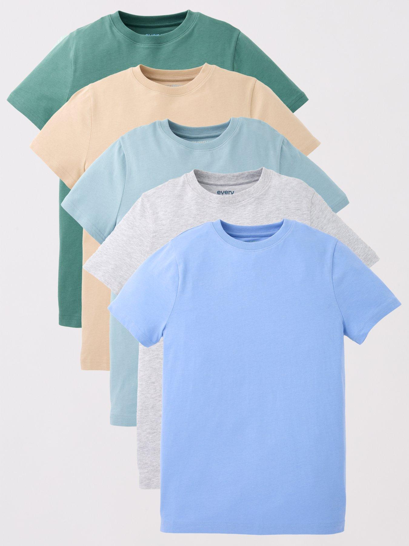 Image 1 of 5 of Everyday Boys 5 Pack Solid Short Sleeve T-shirt - Multi