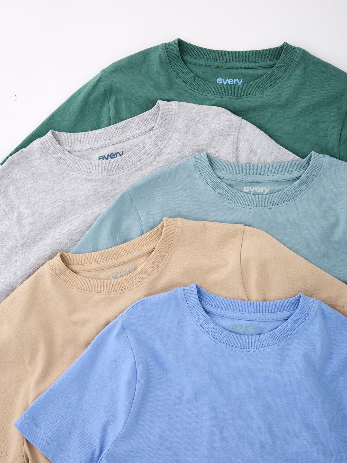 Image 4 of 5 of Everyday Boys 5 Pack Solid Short Sleeve T-shirt - Multi