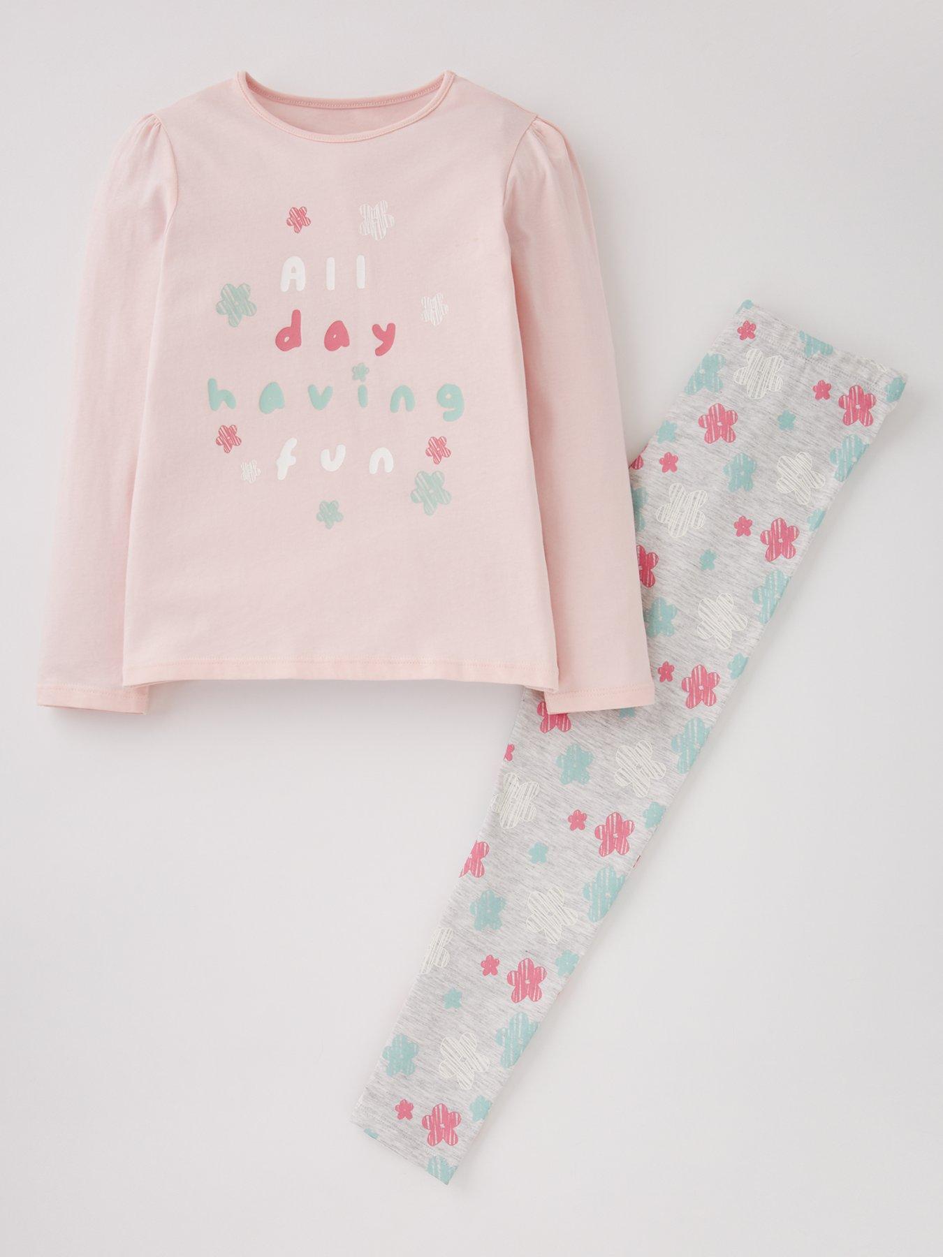 undefined Girls All Day Floral T-shirt And Legging Set