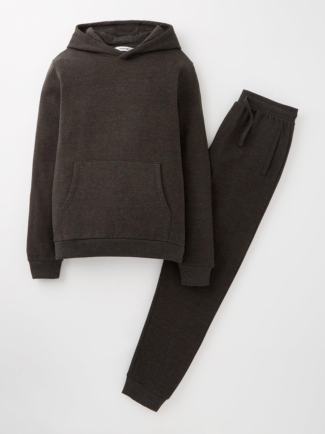 undefined Boys Sweat Hoodie And Jog Set - Grey