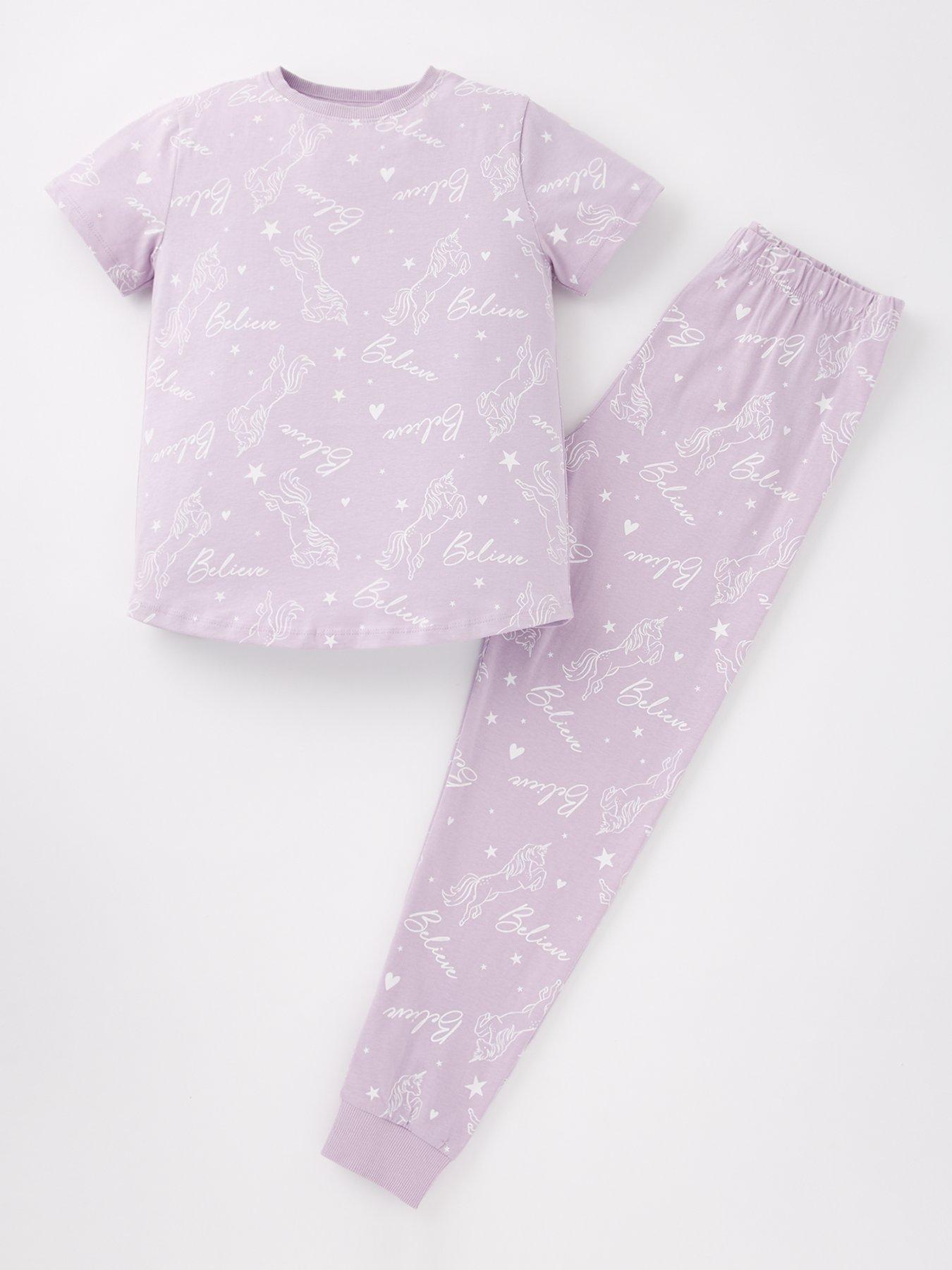 undefined Girls Unicorn Value Pyjama Set - Lilac