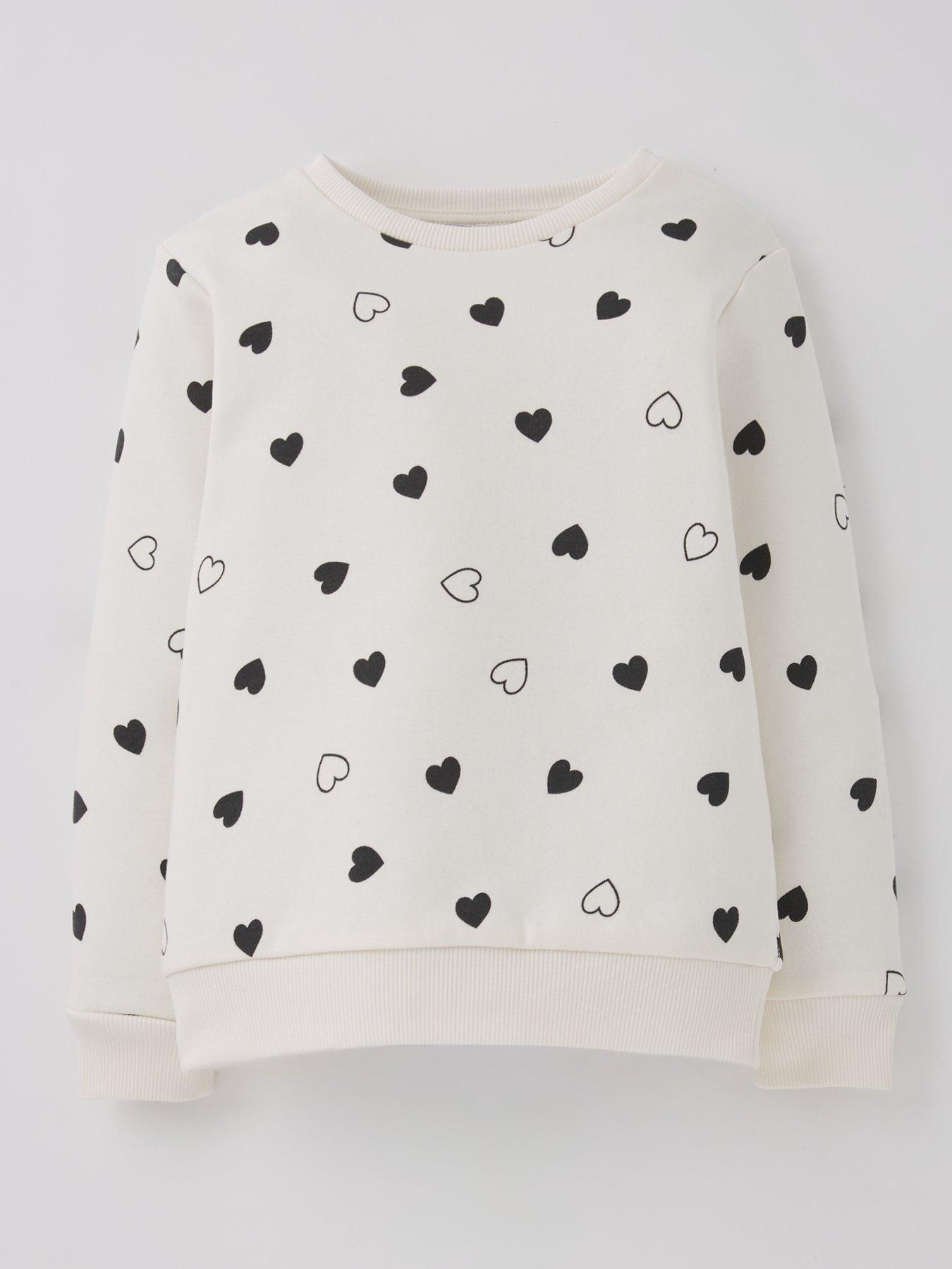 Image 1 of 4 of Everyday Girls All Over Heart Sweatshirt - Ecru