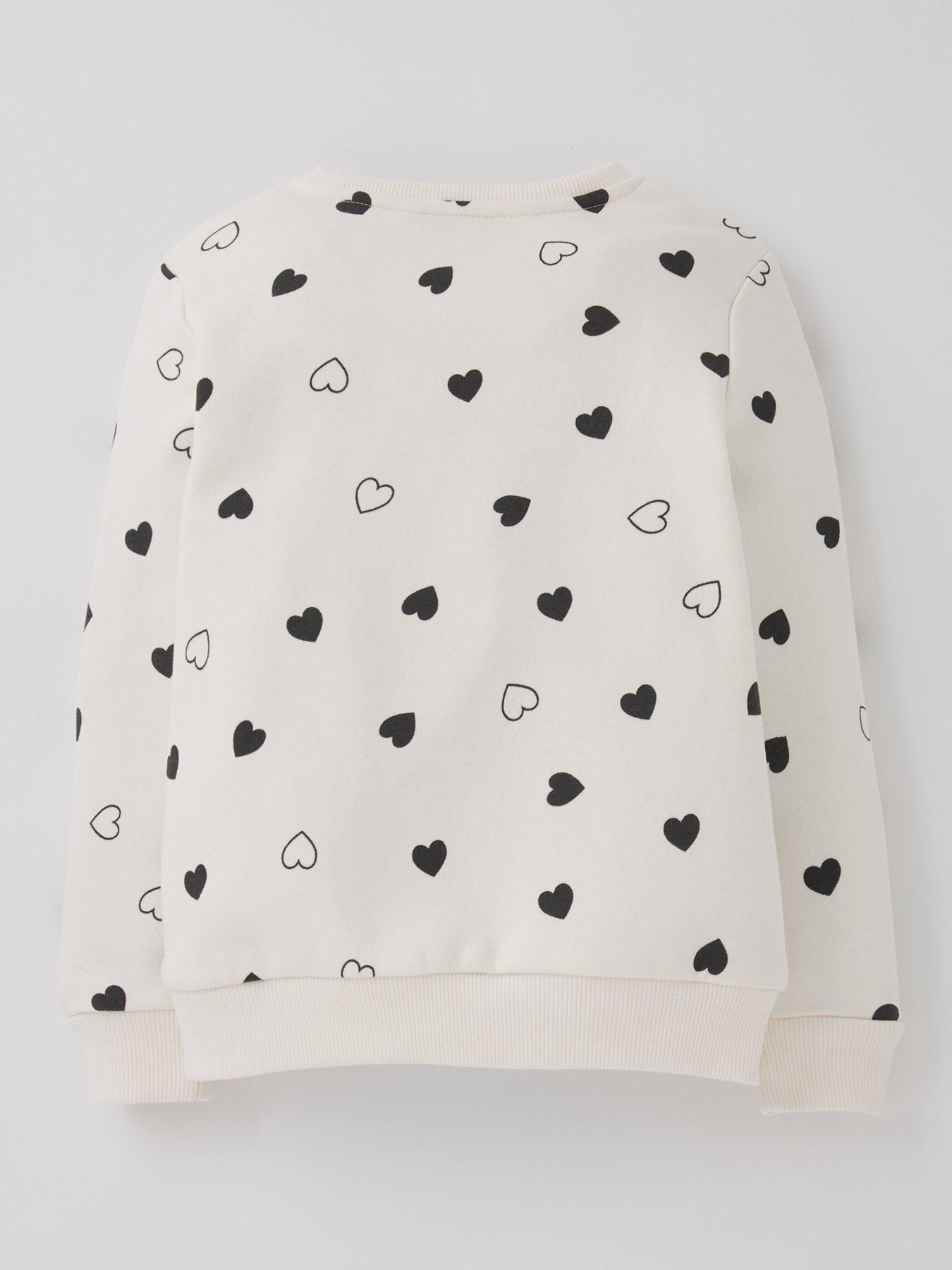 Image 2 of 4 of Everyday Girls All Over Heart Sweatshirt - Ecru