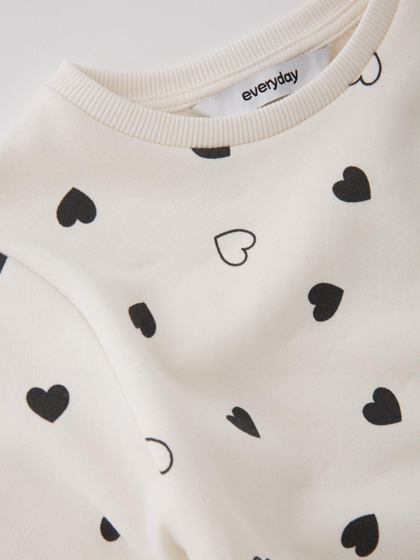 Image 3 of 4 of Everyday Girls All Over Heart Sweatshirt - Ecru