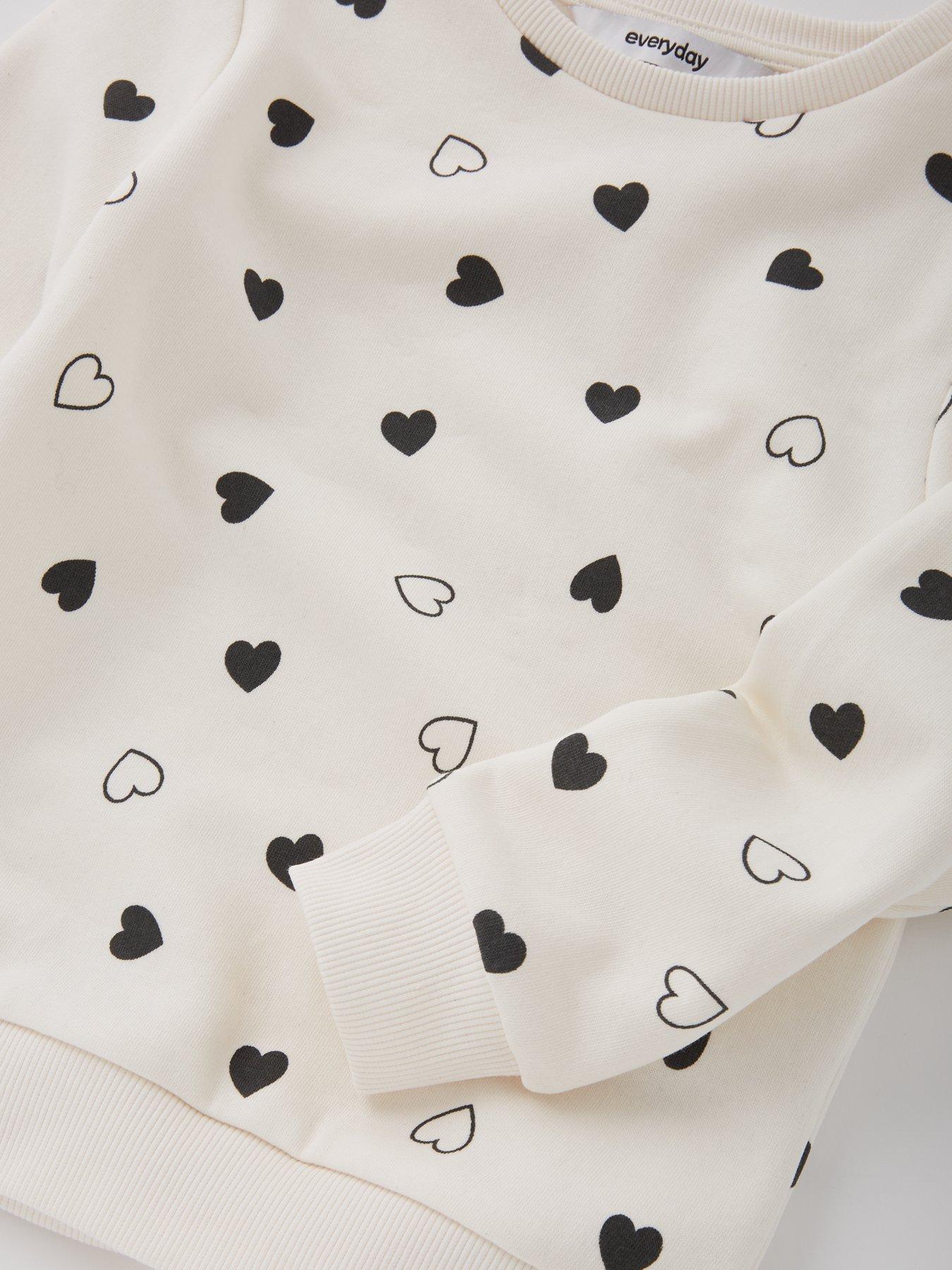 Image 4 of 4 of Everyday Girls All Over Heart Sweatshirt - Ecru