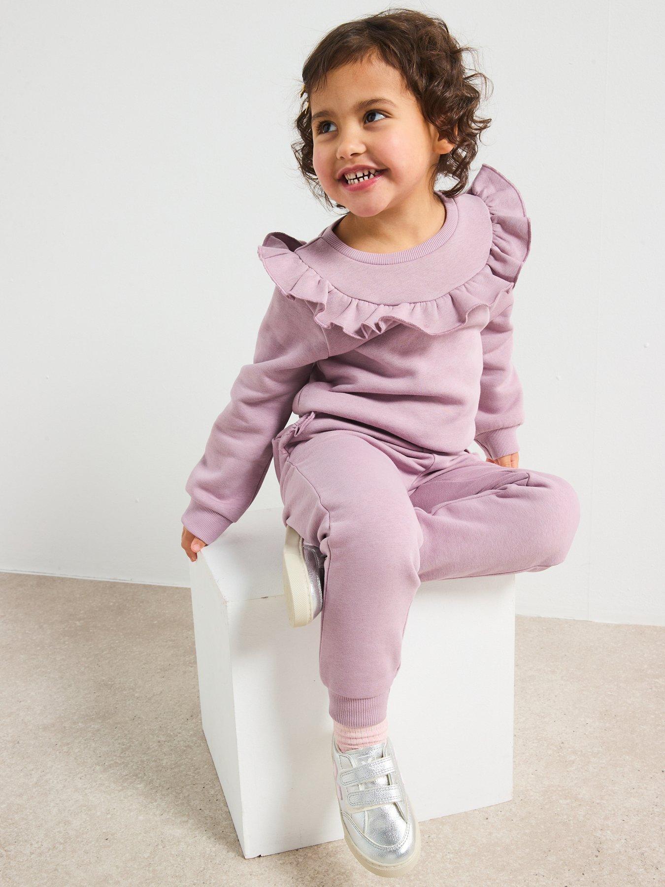 Image 1 of 5 of Everyday Girls Frill Jog Set - Pink