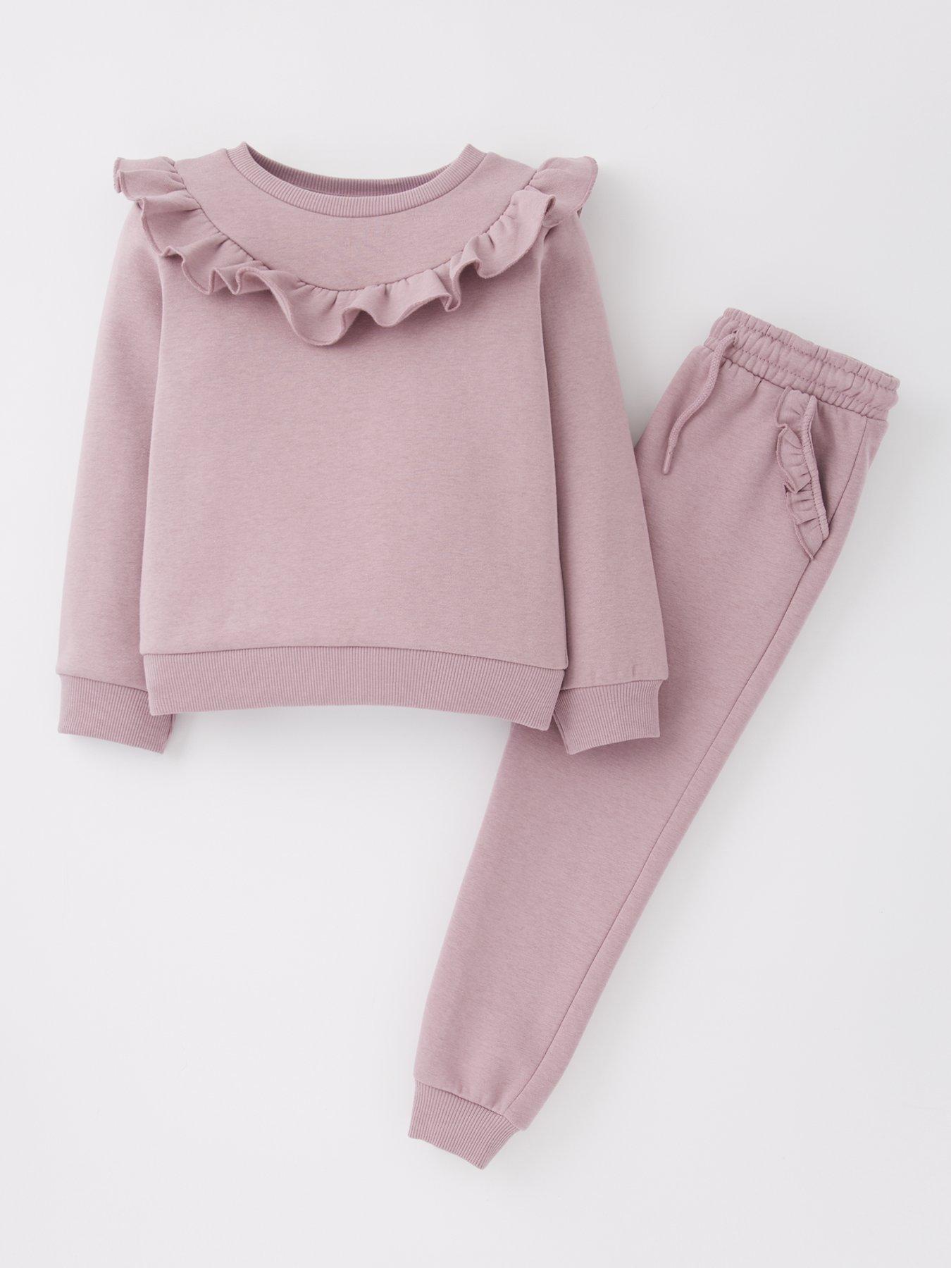 Image 2 of 5 of Everyday Girls Frill Jog Set - Pink