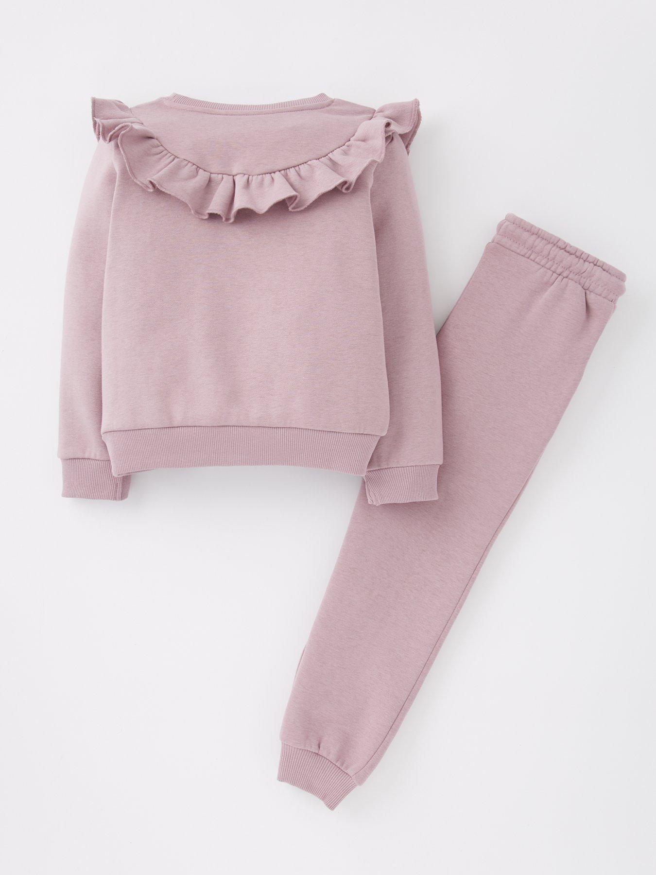 Image 3 of 5 of Everyday Girls Frill Jog Set - Pink