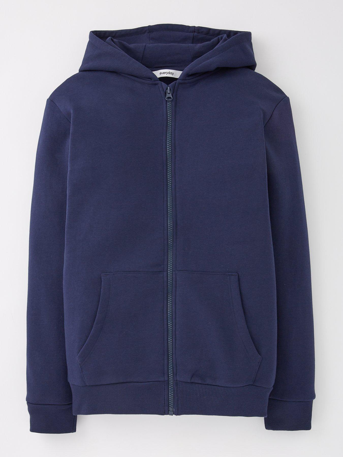 undefined Boys Zip Through Hoodie - Navy