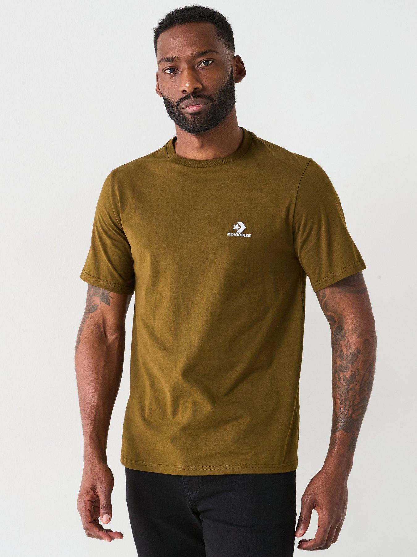 undefined Unisex Left Chest Star Embroidered Tee - Green