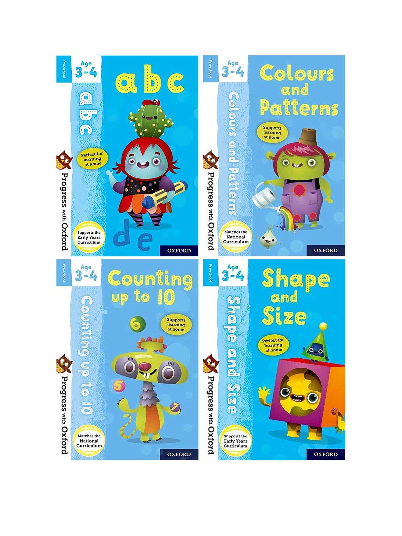undefined Progress With Oxford: ABC, Counting, Colour, Shapes -  Age 3 to 4. 4 Book Set