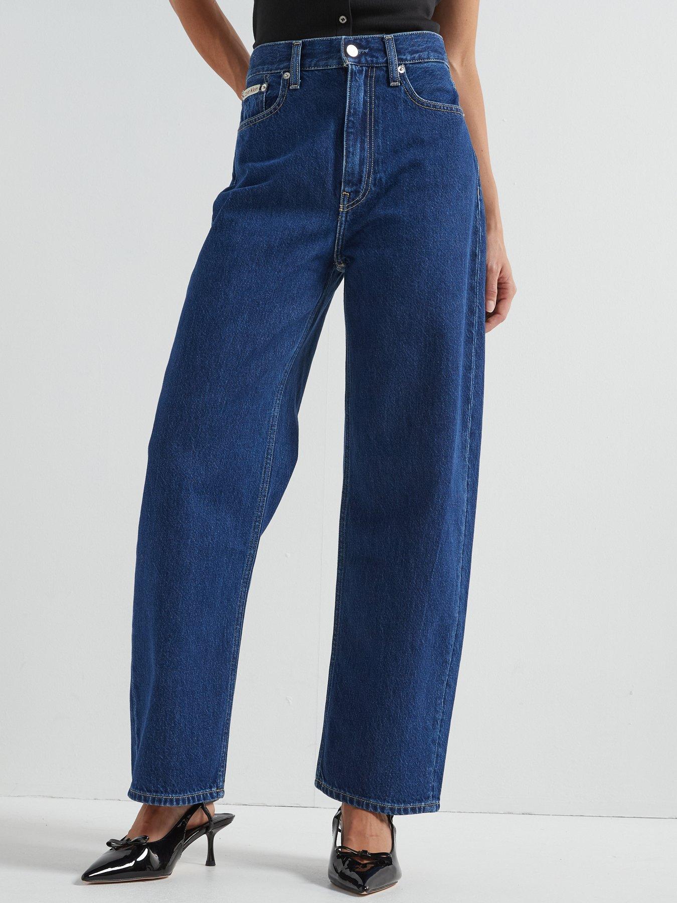 undefined Barrel Leg Jeans - Blue