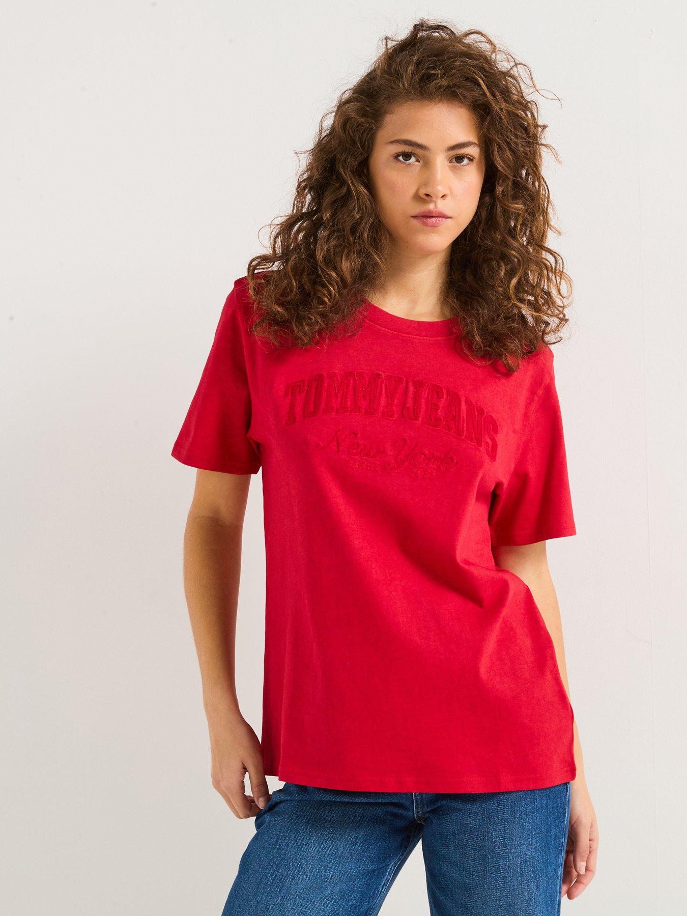 undefined Varisty Logo Oversized T-Shirt - Red