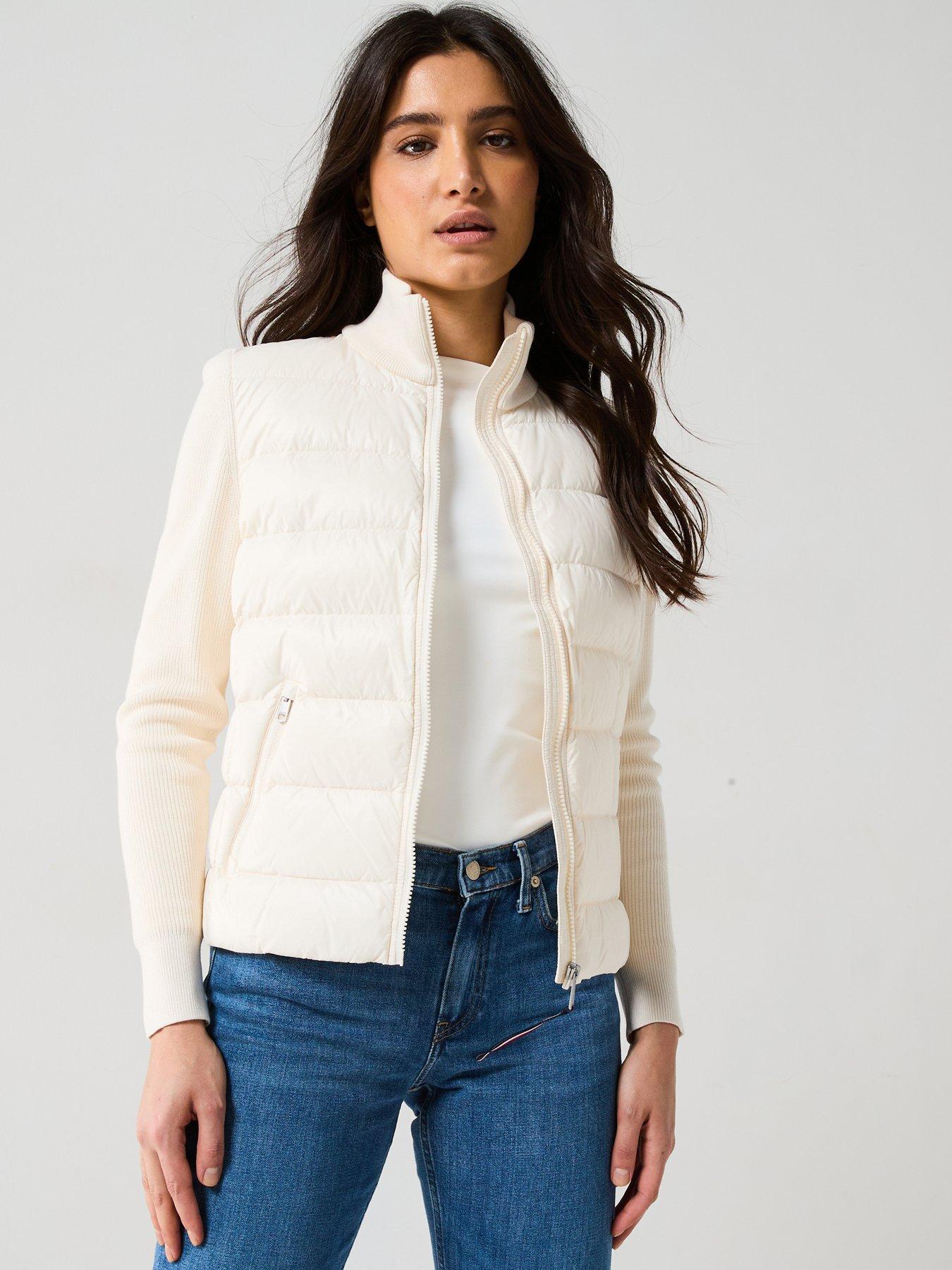 undefined Knitted Sleeve Padded Jacket - White