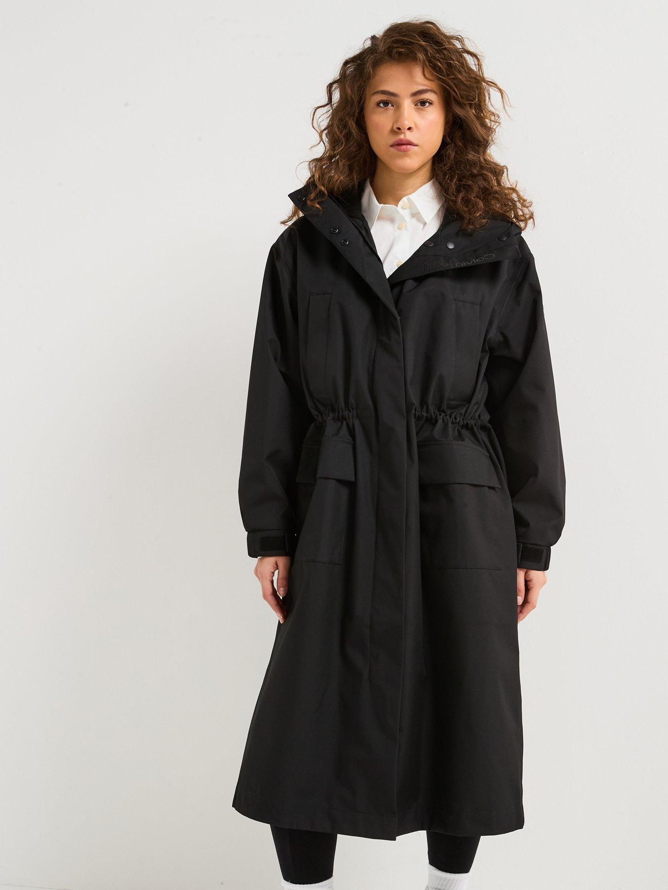 Calvin klein long black winter coat discount