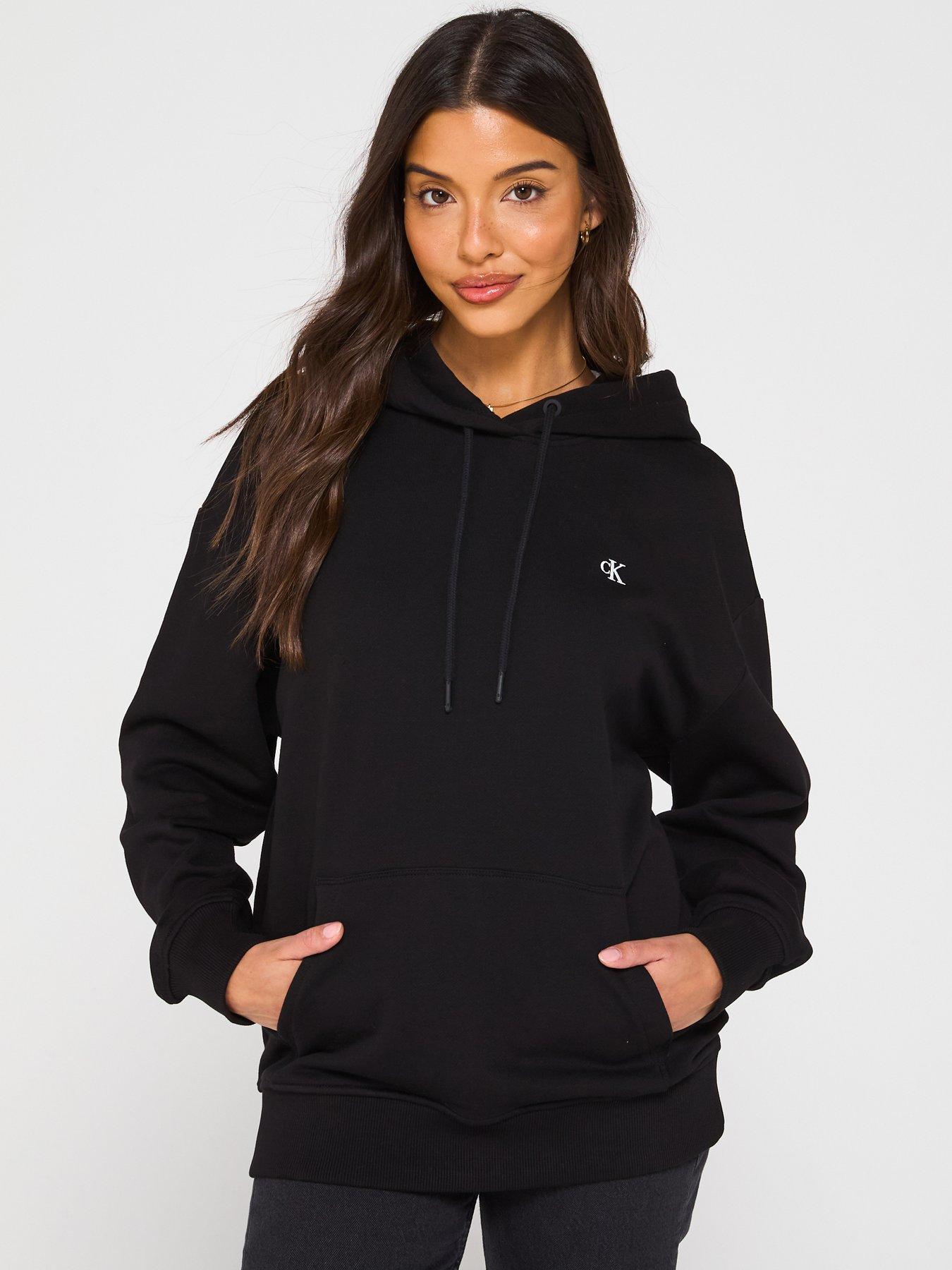 undefined Script Logo Back Oversized Hoodie - Black