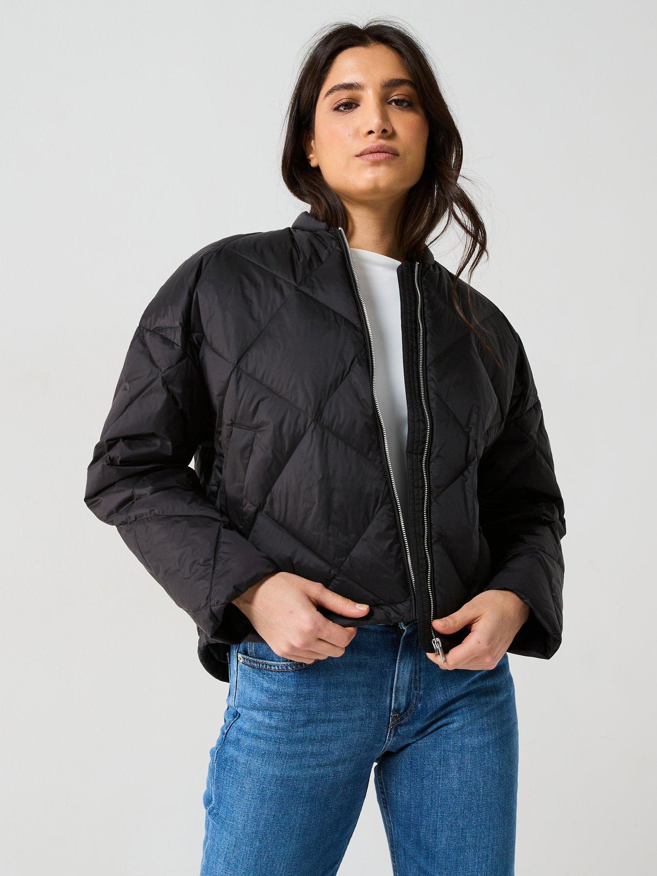 undefined Quilted Bomber Jacket - Black