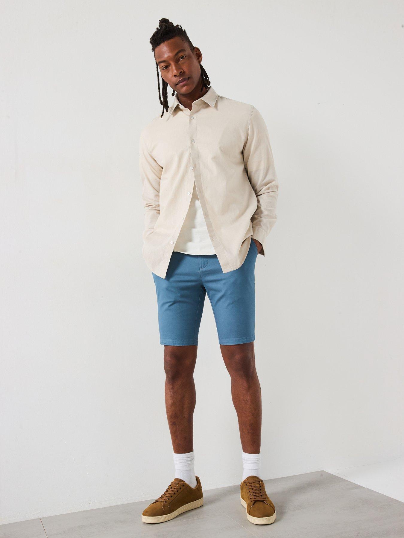 Image 3 of 6 of Everyday Slim Stretch Chino Shorts - Blue