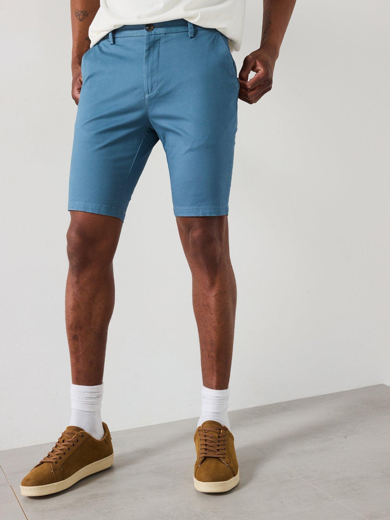 Image 4 of 6 of Everyday Slim Stretch Chino Shorts - Blue