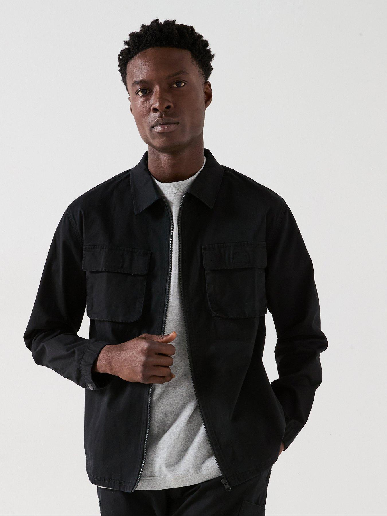undefined Garment Washed Overshirt - Black