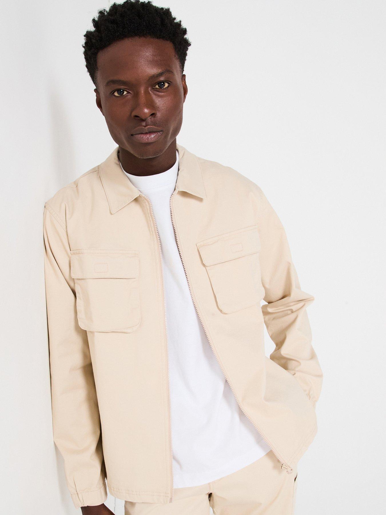 undefined Garment Washed Overshirt - Stone