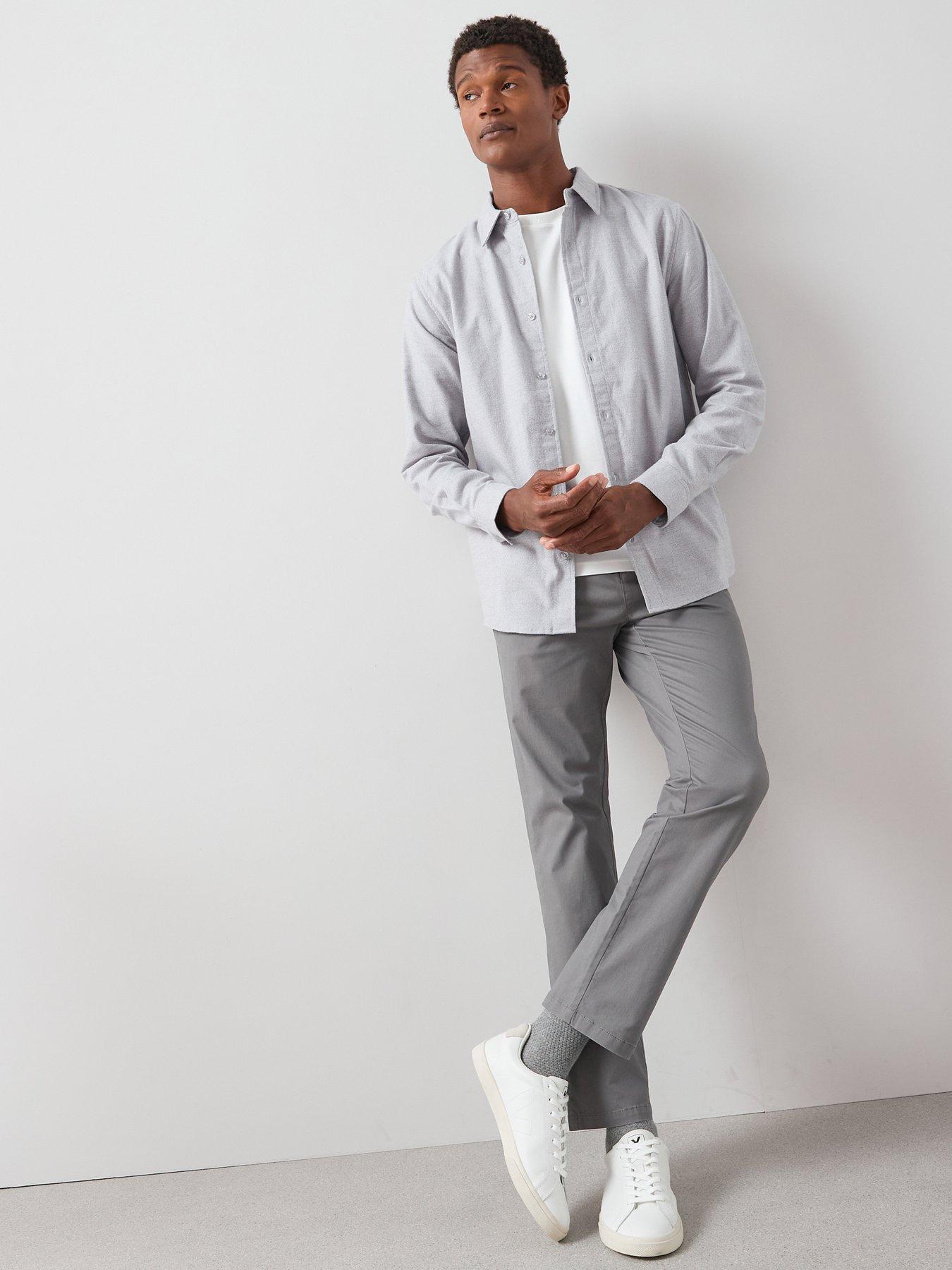 The Very Collection Cotton Rich Slim Stretch Chino Trousers - Charcoal