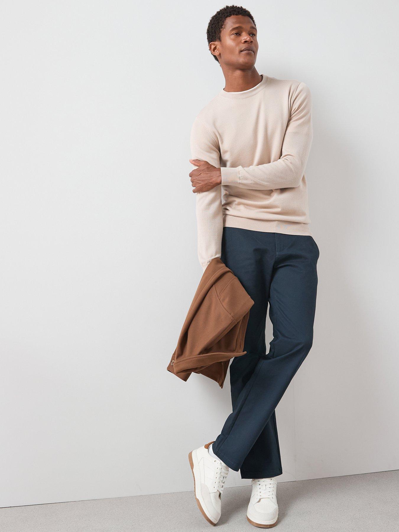 The Very Collection Cotton Rich Straight Stretch Chino Trouser - Navy