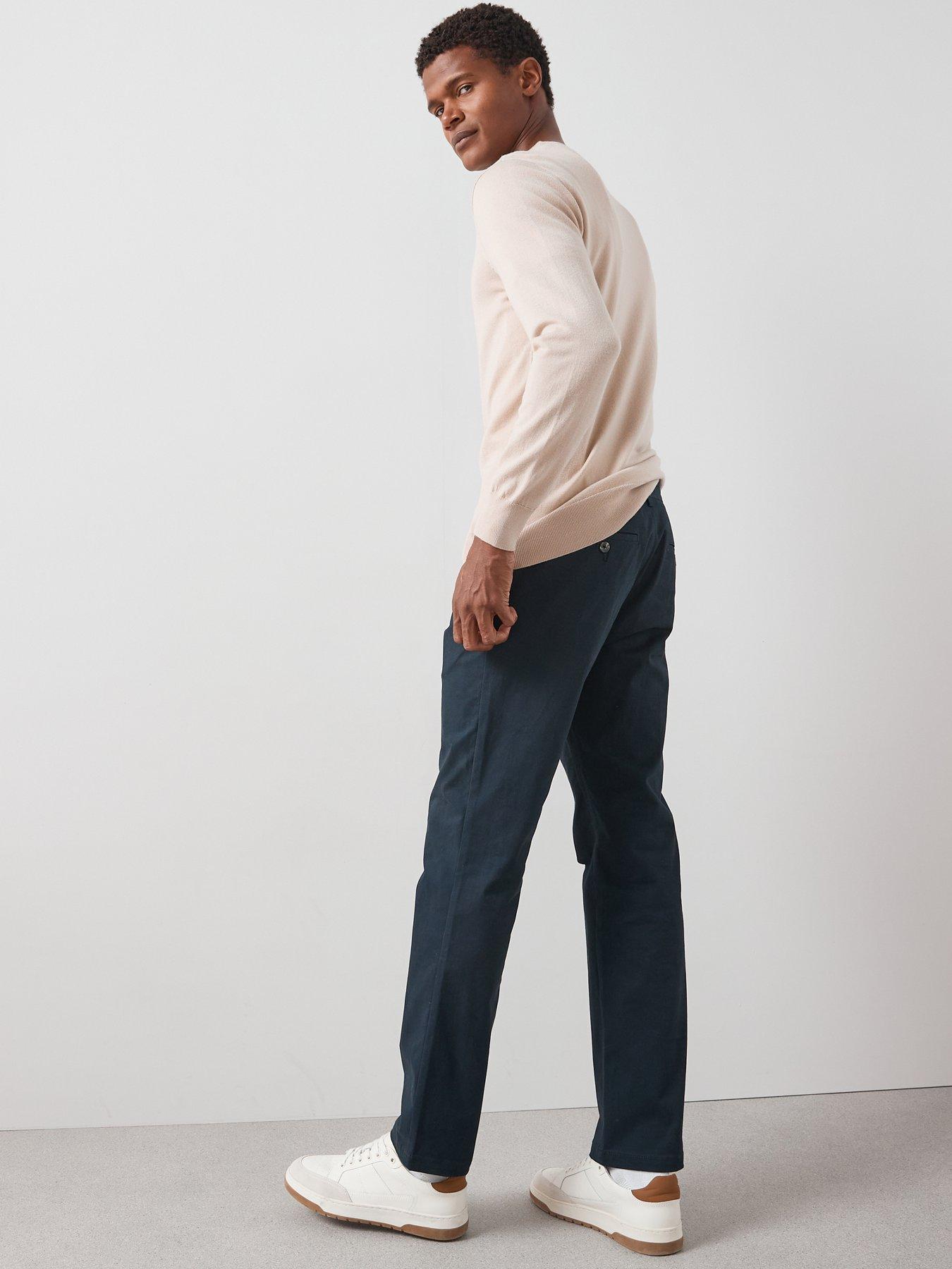Image 2 of 6 of Very Man Straight Stretch Chino Trousers - Navy