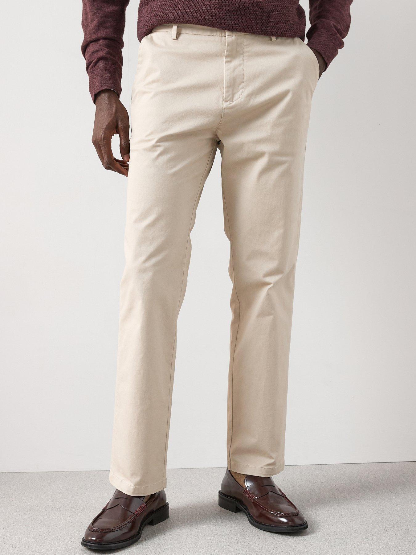 Very Man Straight Stretch Chino Trousers - Natural