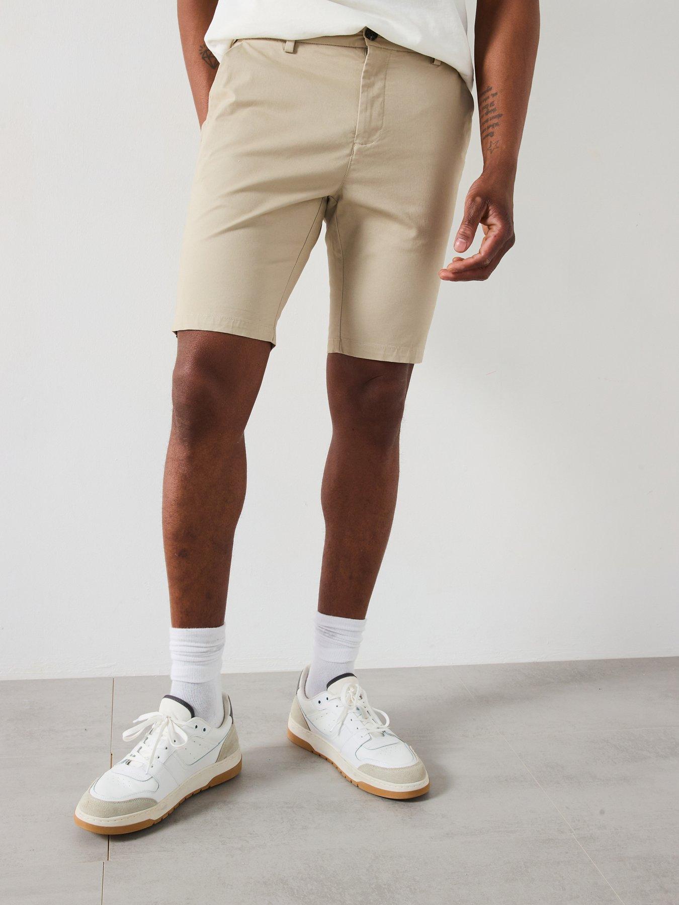 Very Man Slim Stretch Chino Shorts - Stone