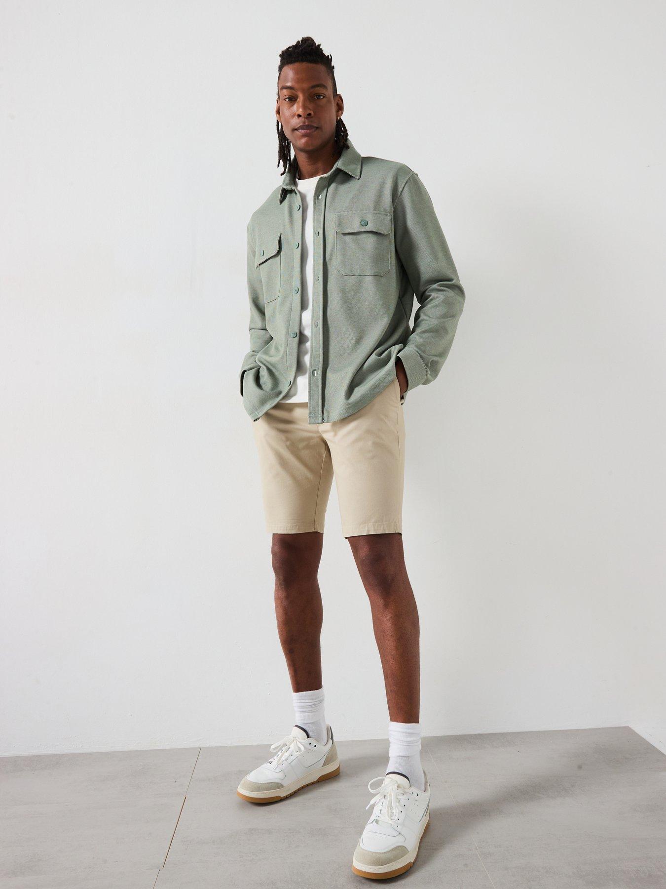 Image 3 of 6 of Very Man Slim Stretch Chino Shorts - Stone