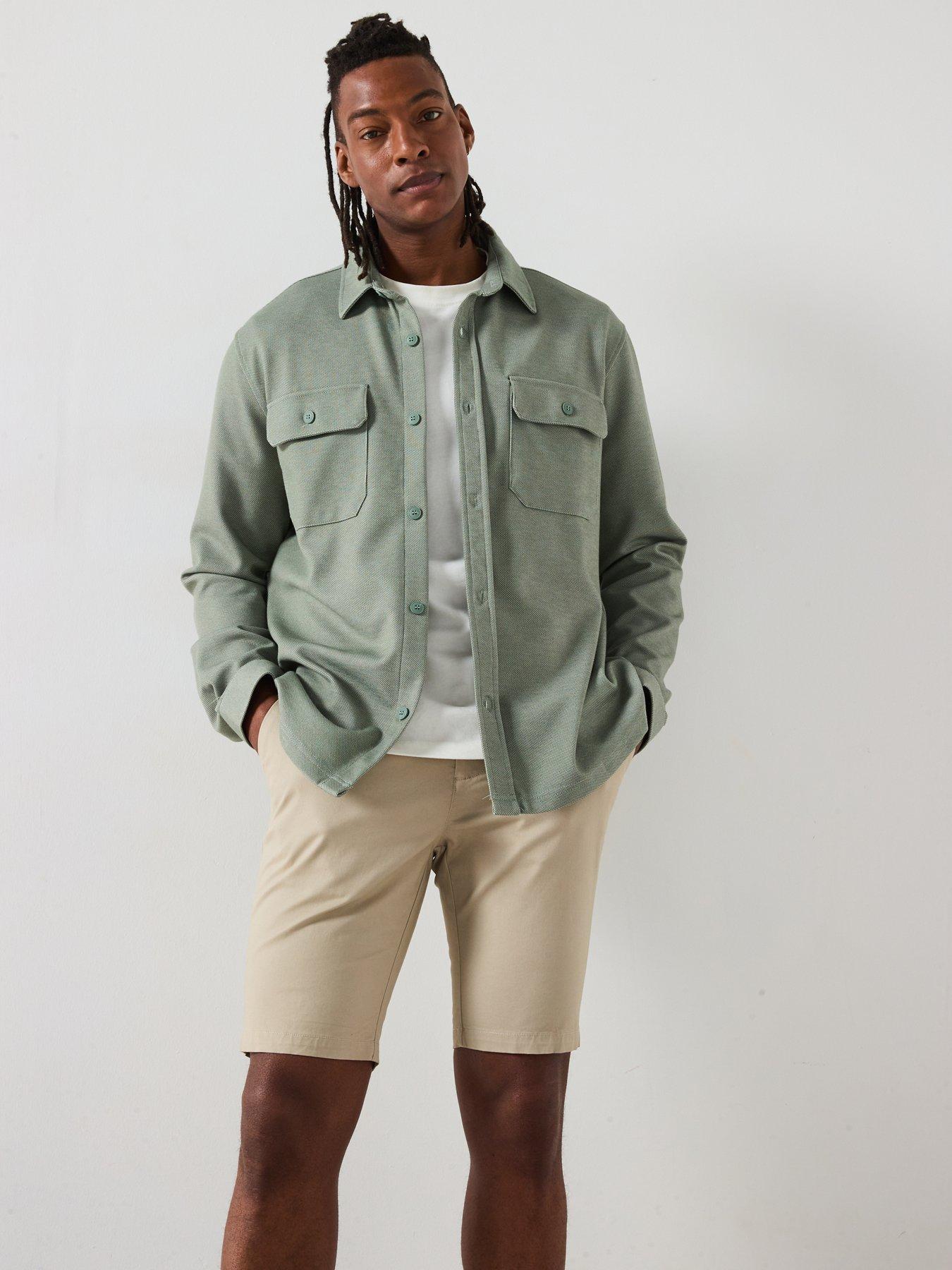 Image 4 of 6 of Very Man Slim Stretch Chino Shorts - Stone