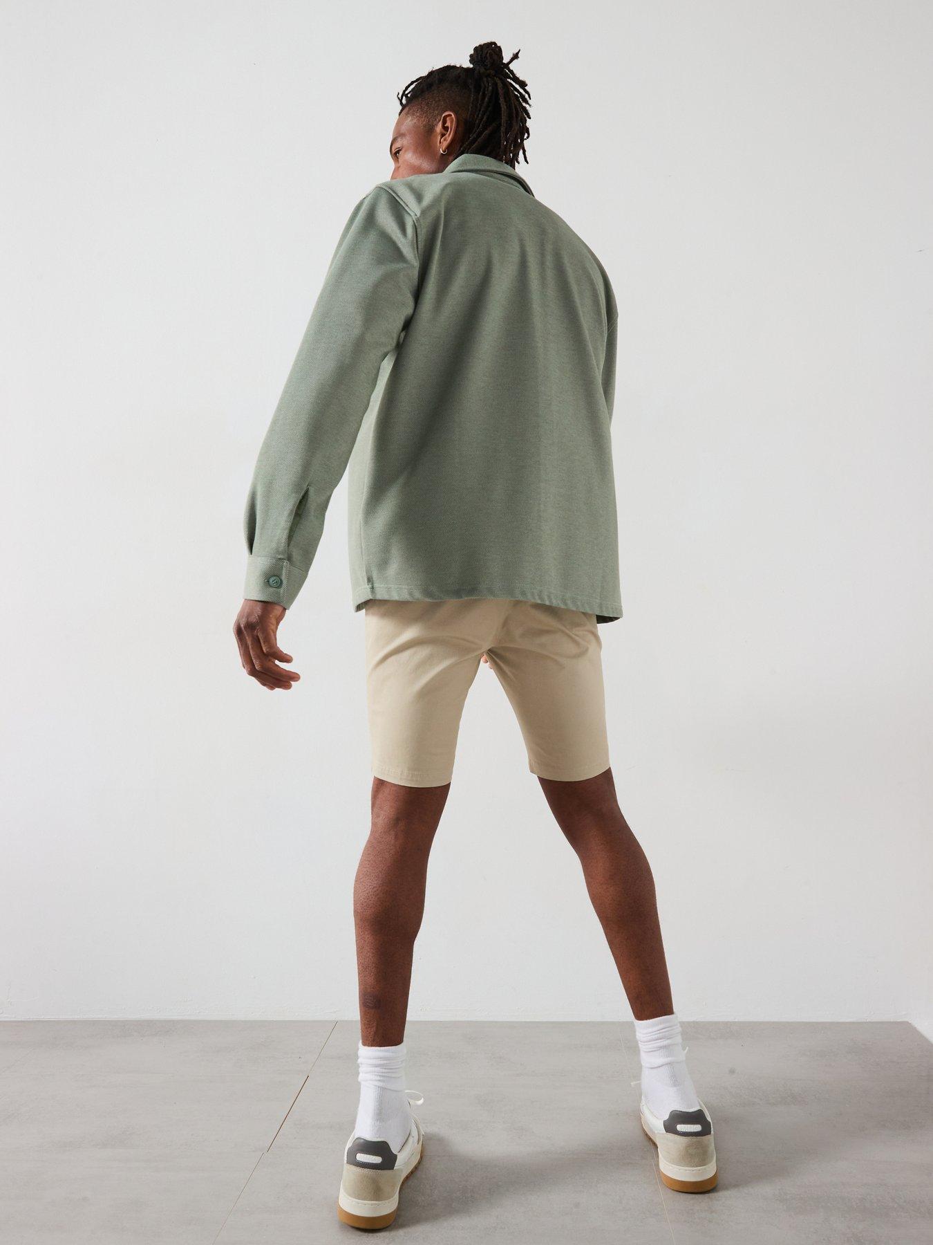 Image 6 of 6 of Very Man Slim Stretch Chino Shorts - Stone