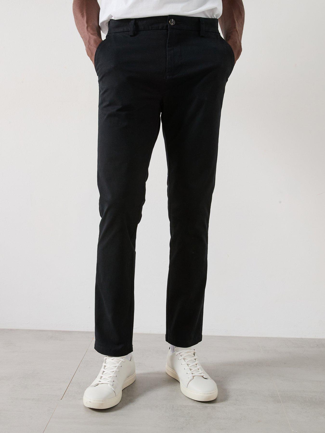 undefined Slim Stretch Chino Trousers - Black