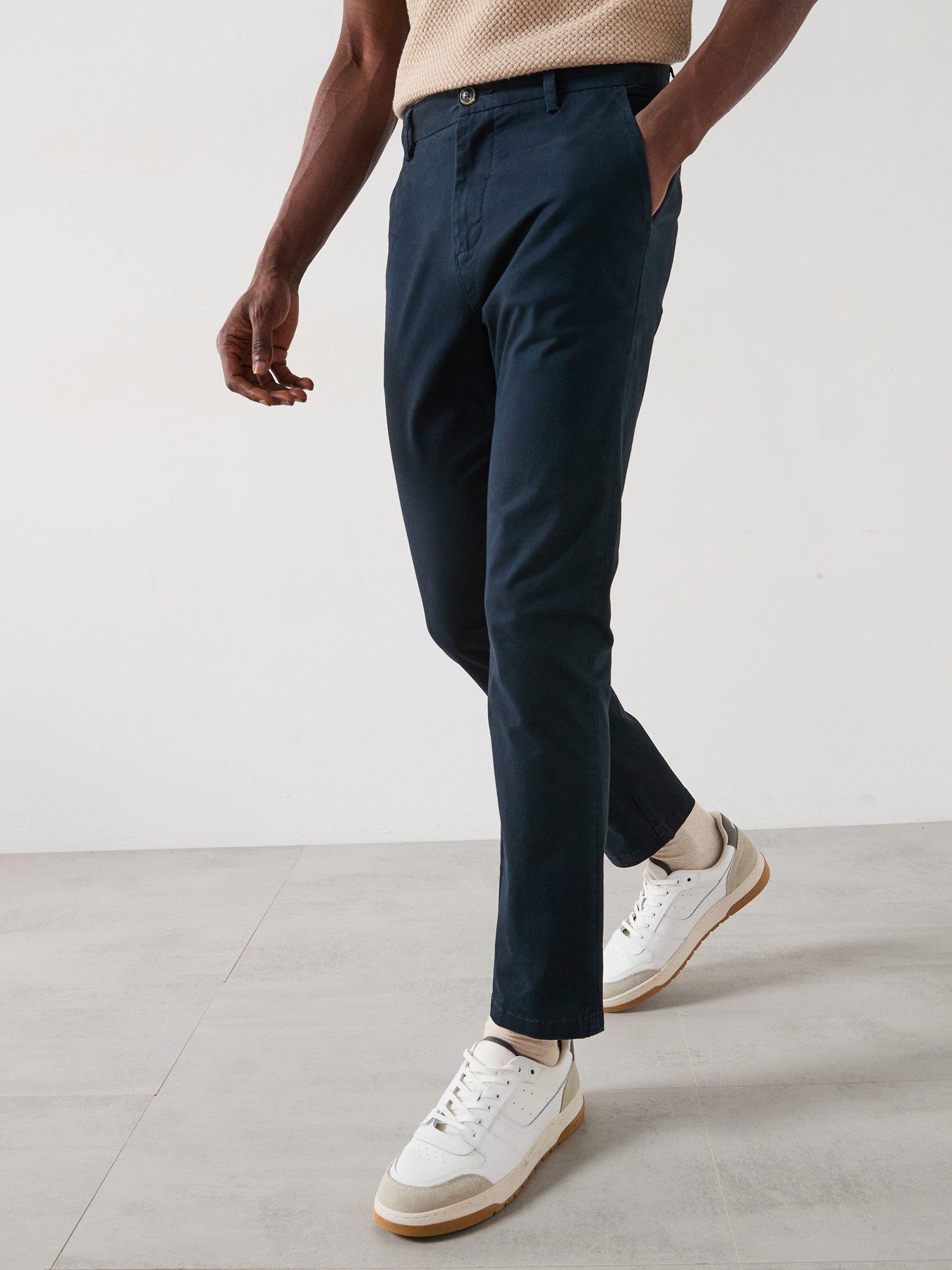 undefined Slim Stretch Chino Trousers - Navy