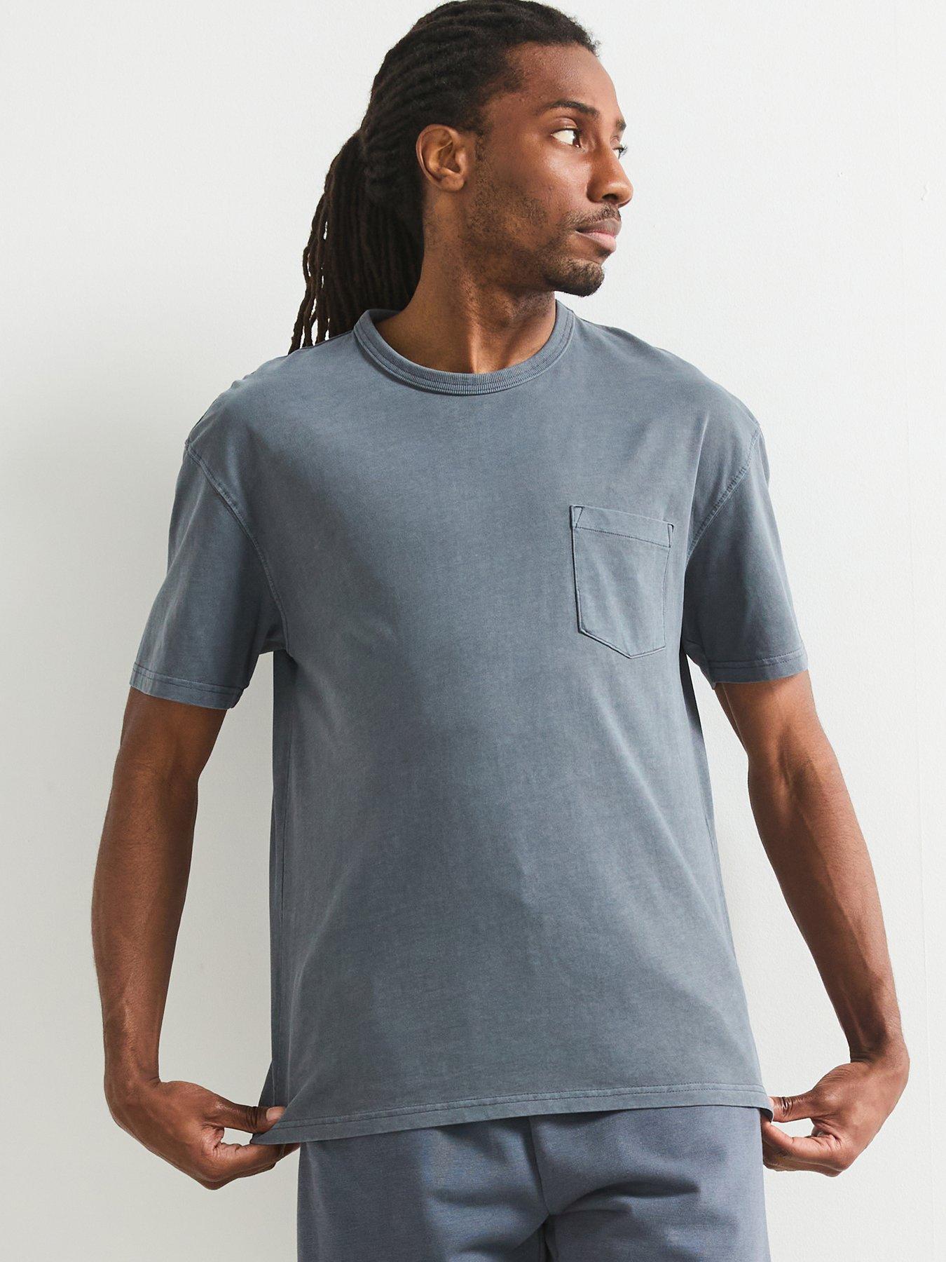 undefined Relaxed Fit Heavyweight Washed T-Shirt - Dark Blue