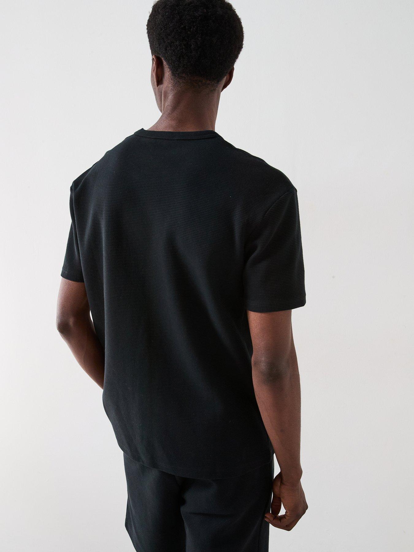 Image 2 of 6 of Very Man Textured Ottoman T-Shirt - Black