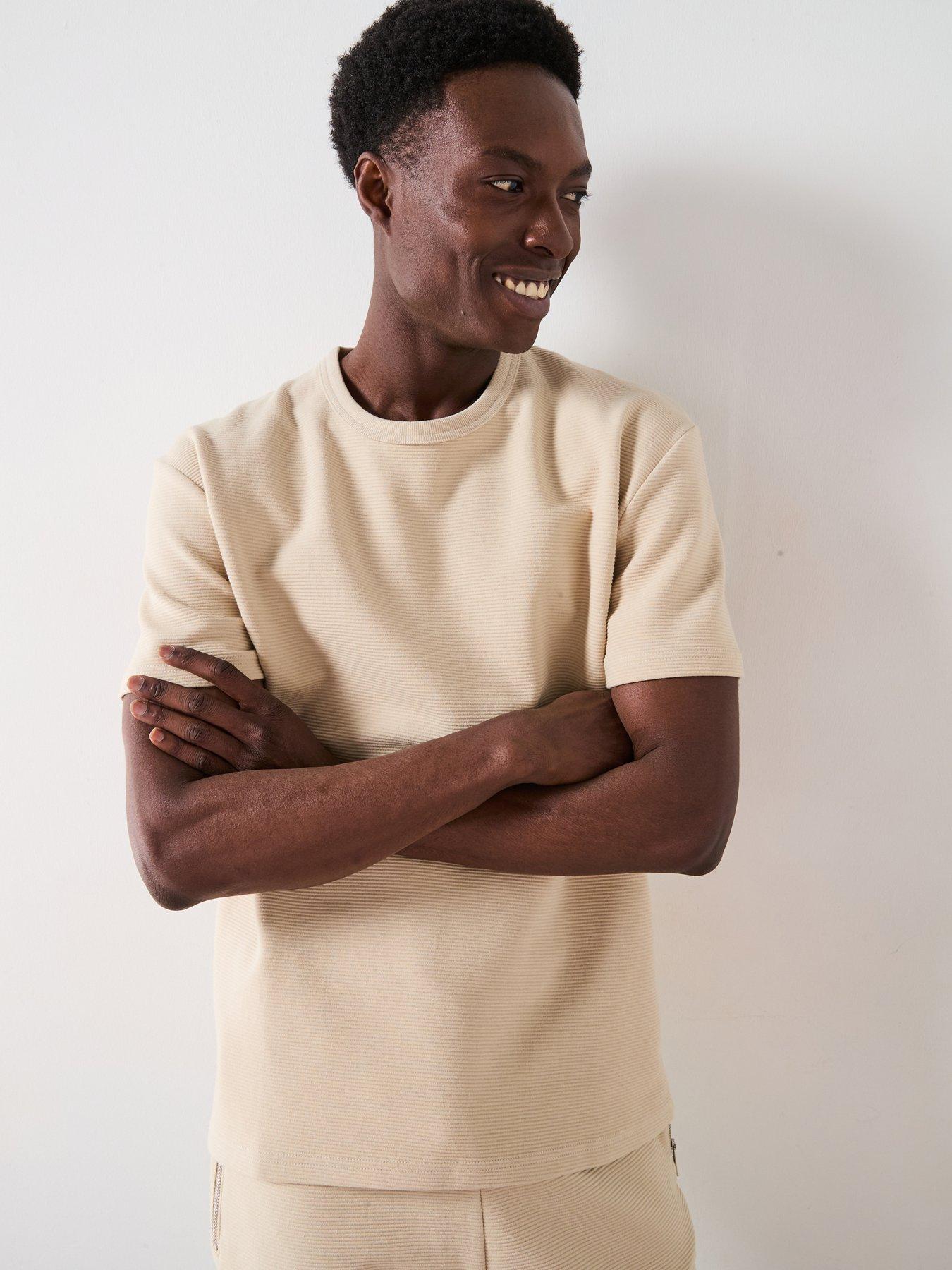 undefined Textured T-Shirt - Stone