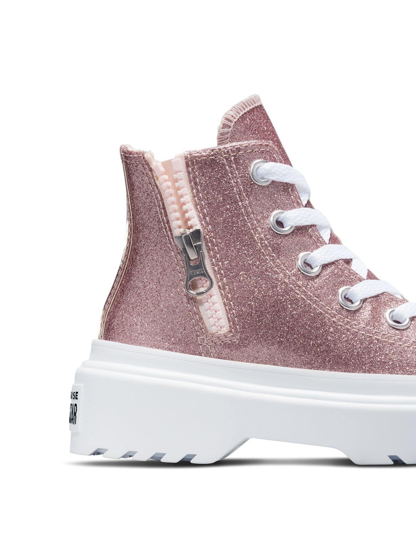 Pink glitter converse kids online