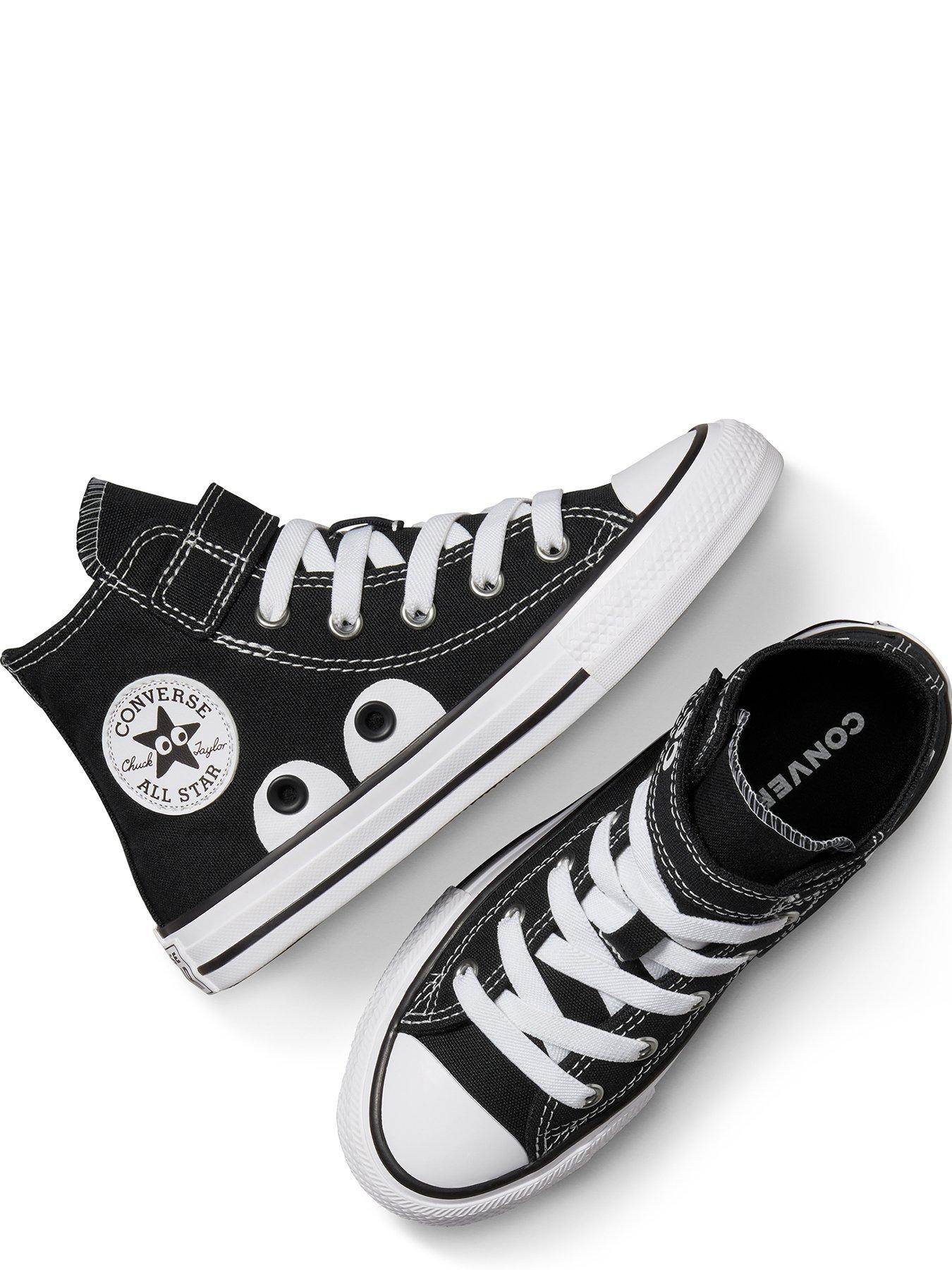 Kids Sketch Canvas Hi Trainers Black white