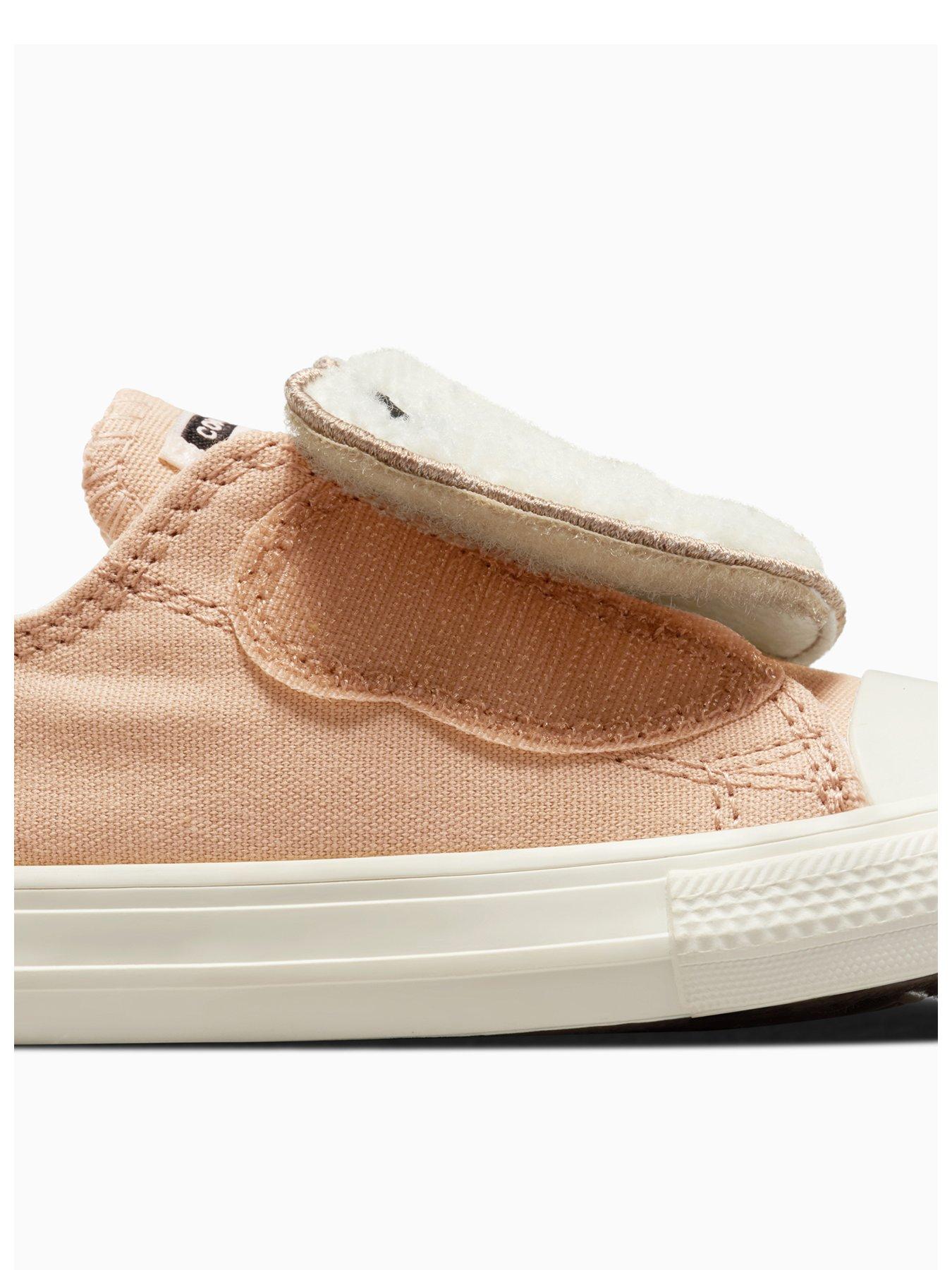 Image 3 of 4 of Converse Infant Cozy Essentials Chuck Taylor All Star Strap Teddy Bear Trainers - Beige