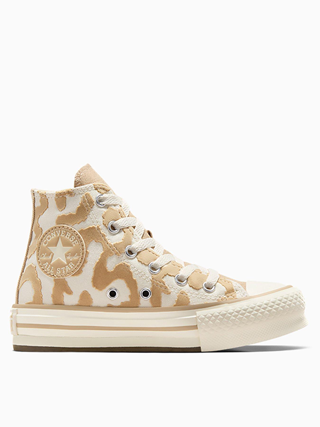 Converse Kids Lavish Leopard Chuck Taylor All Star Eva Lift Trainers, White, Size 12 Younger