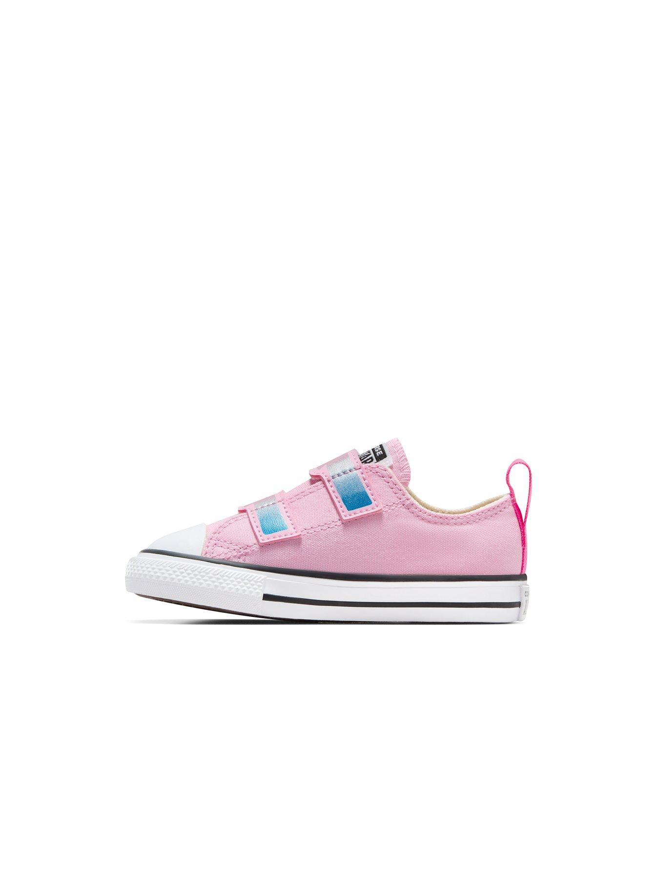 Pink velcro converse best sale