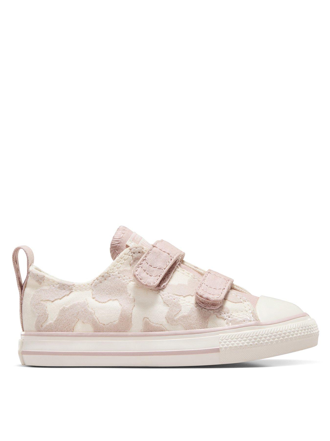 Converse Infant Unisex Easy On Velcro Leather Ox Trainers White Very