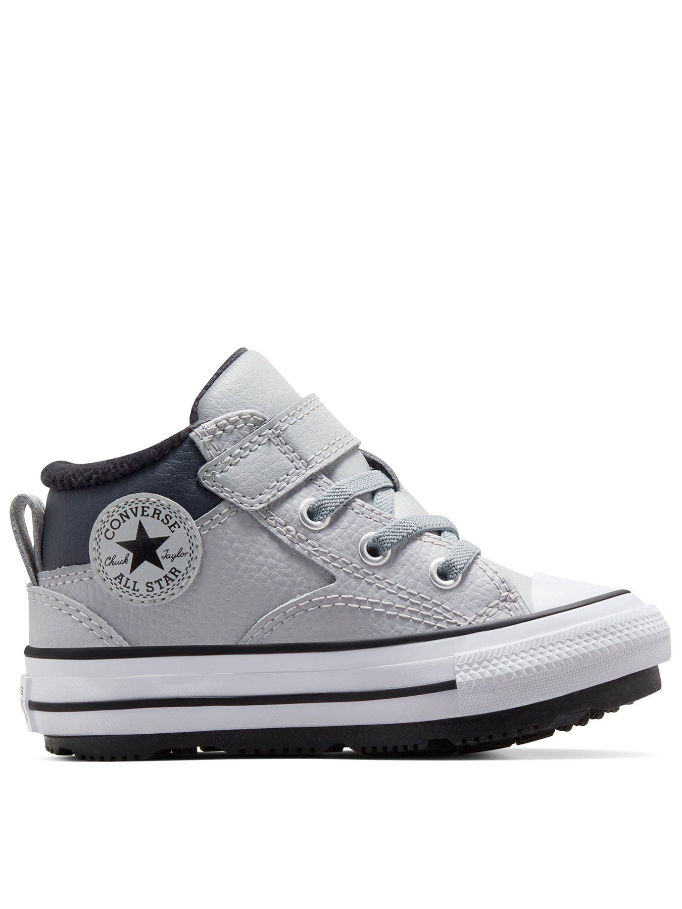 Converse Infants Counter Climate Leather Mid Trainers - Grey, Grey, Size 3 Younger