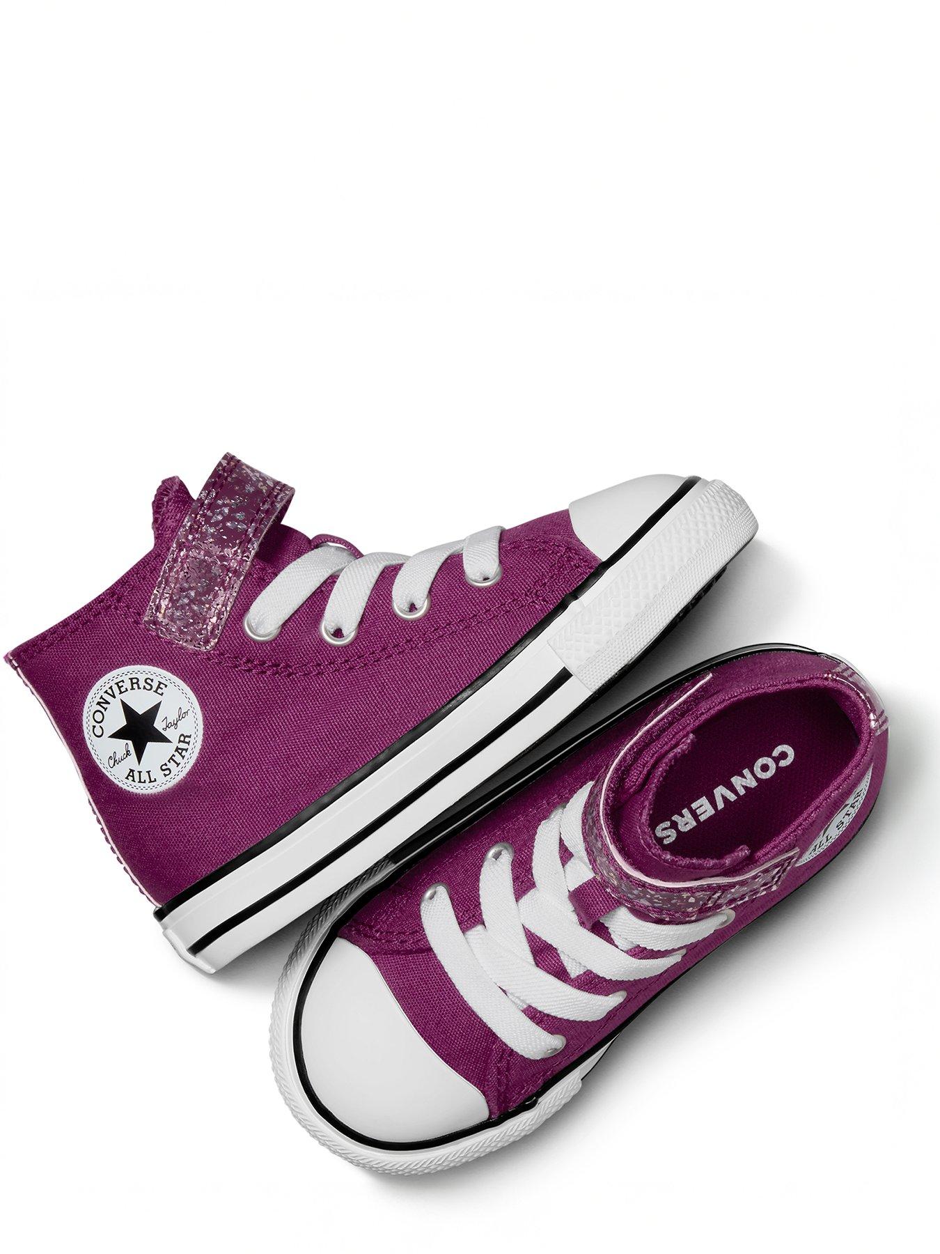 Converse Kids Shinefetti Chuck Taylor All Star 1V Trainers Purple Very